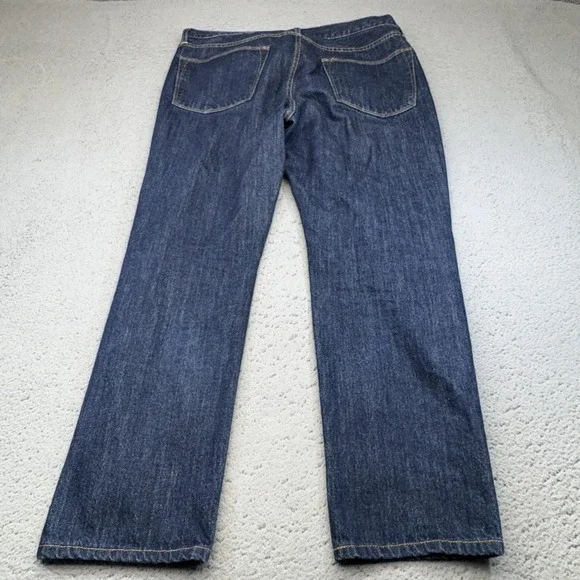 Sid Mashburn Jeans Mens 36x29 Blue Wide Leg Button Fly Indigo USA Made Tag 40x32